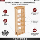 REV A SHELF : Wood Wall Filler Pullout for 33" H New Kitchen Applications