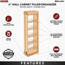 REV A SHELF : Wood Wall Filler Pullout for 36" H New Kitchen Applications