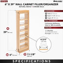 REV A SHELF : Wood Wall Filler Pullout for 39" H New Kitchen Applications