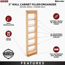 REV A SHELF : Wood Wall Filler Pullout for 42" H New Kitchen Applications