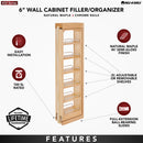REV A SHELF : Wood Wall Filler Pullout for 42" H New Kitchen Applications