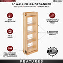 REV A SHELF : Wood Wall Filler Pullout for 33" H New Kitchen Applications w/ BB Soft-Close