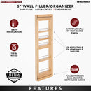 REV A SHELF : Wood Wall Filler Pullout for 39" H New Kitchen Applications w/ BB Soft-Close