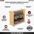 REV A SHELF : Wood Base Cabinet Modular Pullout Organizer w/ Soft Close