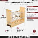 REV A SHELF : Wood Bakeware Pullout Organizer w/ BB Soft-Close