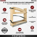 REV A SHELF : 5” Craftsman Collection Solid Maple Base Cabinet Pullout w/ Tray Divider/Foil Wrap Holder, Black Accents and BLUM Soft-Close Slides for 9” Base Cabinets