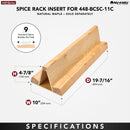 REV A SHELF : Wood Spice Insert Accessory for 448 Series Organizer w/ Soft-Close