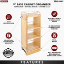 REV A SHELF : Wood Wall Cabinet Pullout Organizer for 30" H Cabinets w/ BB Soft-Close