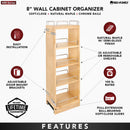 REV A SHELF : Wood Wall Cabinet Pullout Organizer for 36" H Cabinets w/ BB Soft-Close