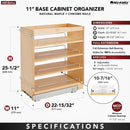 REV A SHELF : Wood Base Cabinet Pullout Organizer