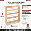 REV A SHELF : Wood Base Cabinet Pullout Organizer