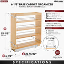 REV A SHELF : Wood Base Cabinet Pullout Organizer