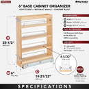 REV A SHELF : Wood Vanity Cabinet Pullout Organizer w/ Soft-Close