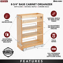REV A SHELF : Wood Vanity Cabinet Pullout Organizer w/ Soft-Close