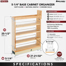 REV A SHELF : Wood Base Cabinet Pullout Organizer w/ BB Soft-Close
