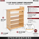 REV A SHELF : Wood Base Cabinet Pullout Organizer w/ Soft-Close