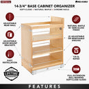 REV A SHELF : Wood Base Cabinet Pullout Organizer w/ Soft-Close
