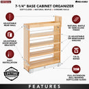 REV A SHELF : Wood Base Cabinet Pullout Organizer w/ Soft-Close