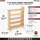 REV A SHELF : Wood Base Cabinet Pullout Organizer w/ Soft-Close