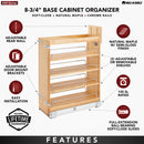 REV A SHELF : Wood Base Cabinet Pullout Organizer w/ Soft-Close