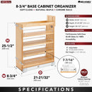 REV A SHELF : Wood Base Cabinet Pullout Organizer w/ Soft-Close