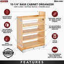 REV A SHELF : Wood Base Cabinet Pullout Organizer w/ Soft-Close