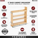 REV A SHELF : Wood Door/Drawer Base Cabinet Pullout Organizer w/ Soft-Close