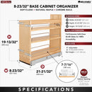 REV A SHELF : Wood Door/Drawer Base Cabinet Pullout Organizer w/ Soft-Close