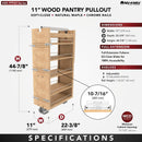 REV A SHELF : Wood Tall Cabinet Pullout Pantry Organizer w/ Soft-Close