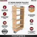 REV A SHELF : Wood Tall Cabinet Pullout Pantry Organizer w/ Soft-Close