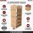 REV A SHELF : Wood Tall Cabinet Pullout Pantry Organizer w/ Soft-Close