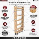 REV A SHELF : Wood Tall Cabinet Pullout Pantry Organizer w/ Soft-Close
