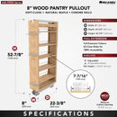 REV A SHELF : Wood Tall Cabinet Pullout Pantry Organizer w/ Soft-Close
