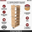 REV A SHELF : Wood Tall Cabinet Pullout Pantry Organizer w/ Soft-Close