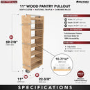 REV A SHELF : Wood Tall Cabinet Pullout Pantry Organizer w/ Soft-Close