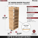 REV A SHELF : Wood Tall Cabinet Pullout Pantry Organizer w/ Soft-Close