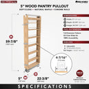 REV A SHELF : Wood Tall Cabinet Pullout Pantry Organizer w/ Soft-Close