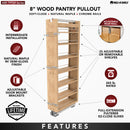 REV A SHELF : Wood Tall Cabinet Pullout Pantry Organizer w/ Soft-Close