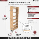 REV A SHELF : Wood Tall Cabinet Pullout Pantry Organizer w/ Soft-Close