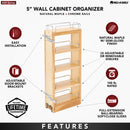 REV A SHELF : Wood Wall Cabinet Pullout Organizer