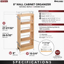 REV A SHELF : Wood Wall Cabinet Pullout Organizer