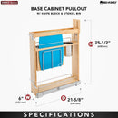 REV A SHELF : Wood Base Cabinet Knife Block Pullout Organizer w/ Soft-Close