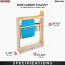 REV A SHELF : Wood Base Cabinet Knife Block Pullout Organizer w/ Soft-Close