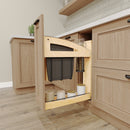 REV A SHELF : 5" Craftsman Collection Solid Maple Knife Block Pullout Organizer w/ Black Accents and BLUM Soft-Close Slides for 9" Base Cabinets