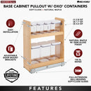 REV A SHELF : Wood Base Cabinet OXO Pullout Organizer w/ Soft-Close