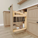 REV A SHELF : 5" Craftsman Collection Solid Maple Utensil Pullout Organizer w/ Black Accents and BLUM Soft-Close Slides for 9" Base Cabinets