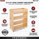 REV A SHELF : Wood Base Cabinet Pullout Organizer w/ Soft-Close