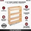 REV A SHELF : Wood Base Cabinet Pullout Organizer w/ Soft-Close