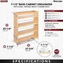 REV A SHELF : Wood Base Cabinet Pullout Organizer w/ Soft-Close