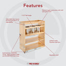REV A SHELF : Wood Base Cabinet Utensil Pullout Organizer w/ Soft-Close